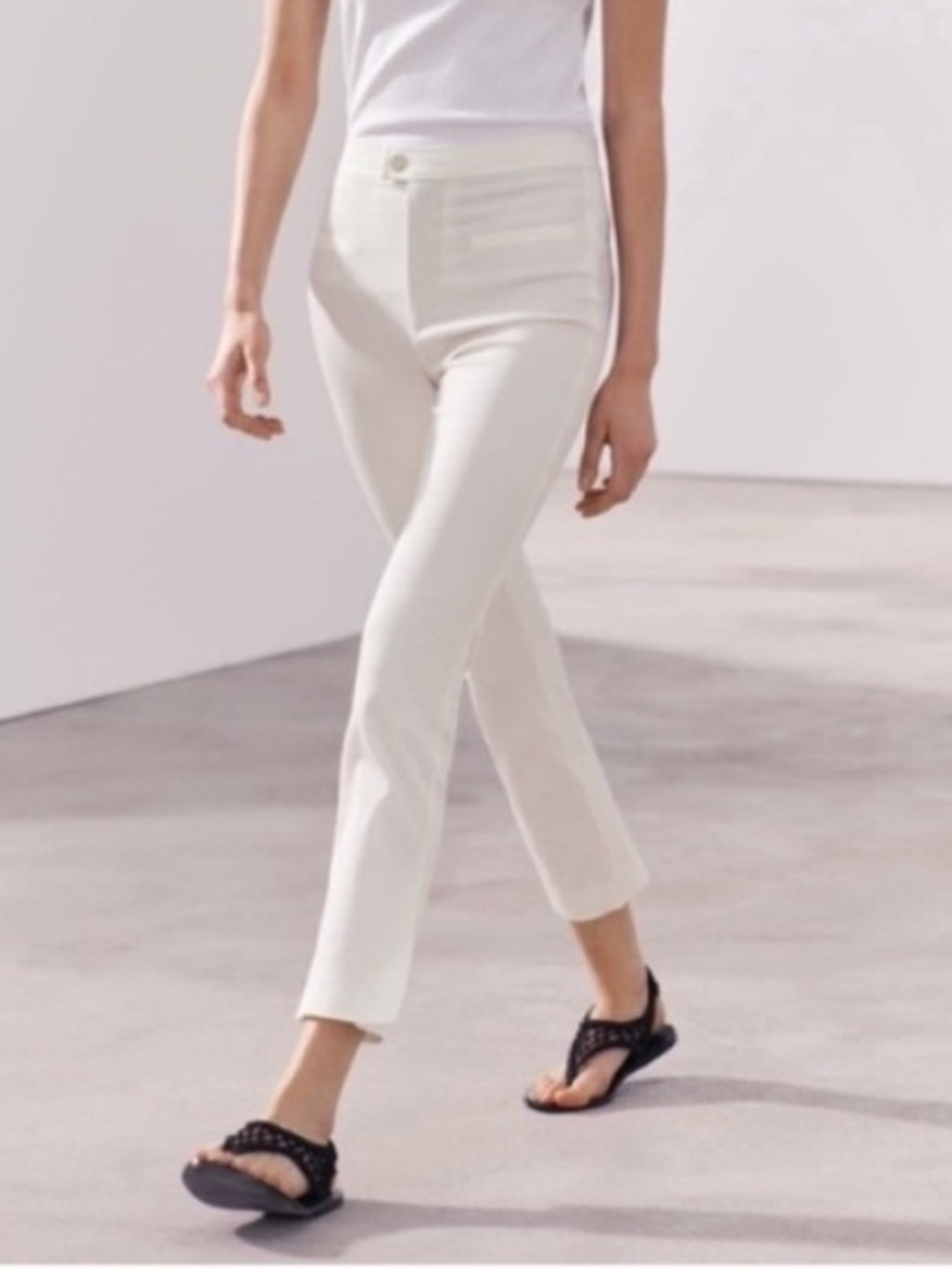 Zara, Ecru, PANT LEGGINGS ZW COLLECTION, Medium